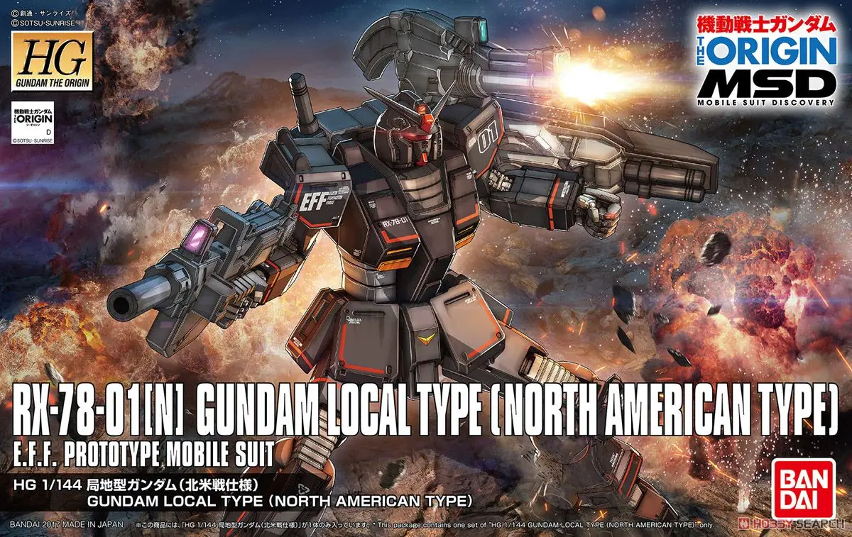 Bandai Gundam 1/144 HG RX 78 01N местный Тип североамериканский сборные модели наборы фигурки