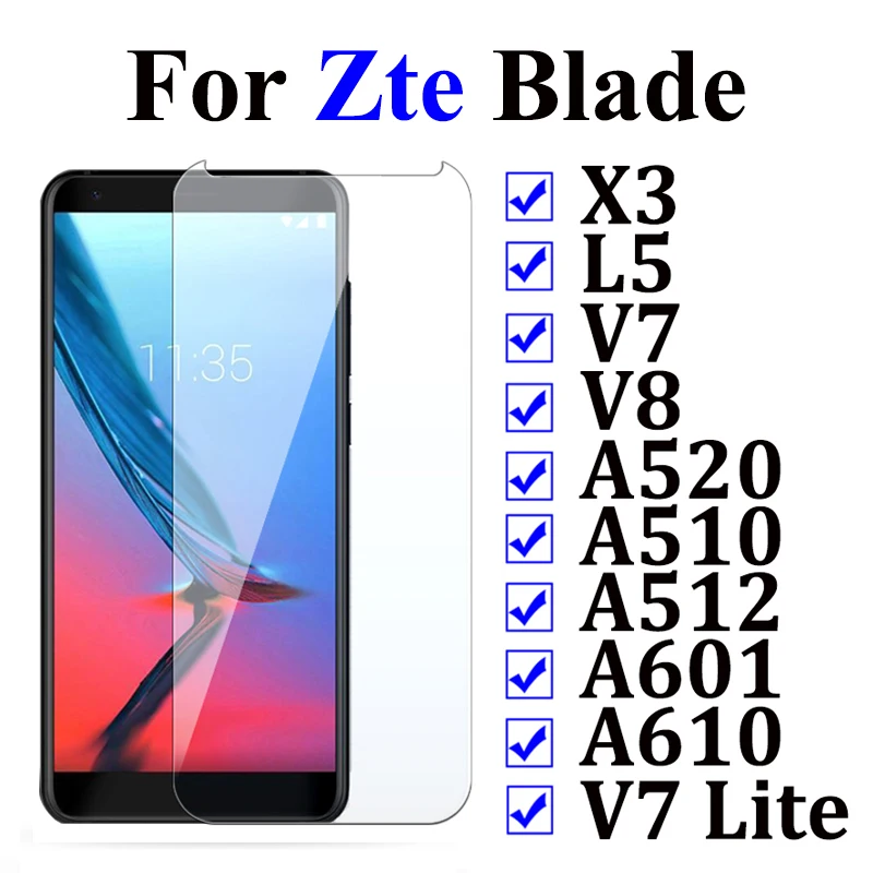 Защитное стекло для zte blade a520 glass on a510 X3 L5 V7 V8 lite a610 a601 a512 закаленное Защита