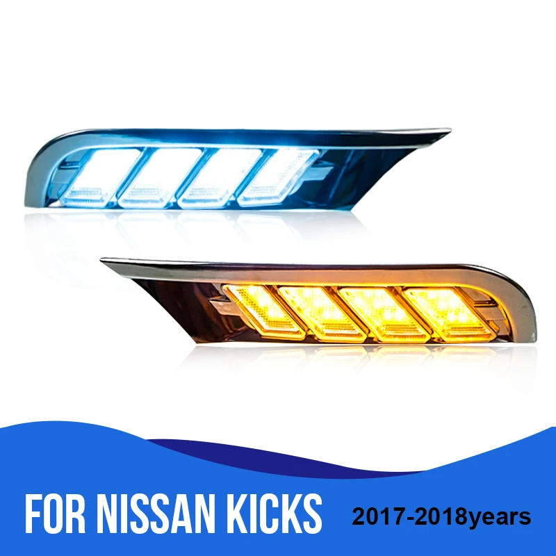 ROADOT 12V светодиодный DRL Для Nissan Kicks 2017 2018 дневные ходовые огни Дневные указатели