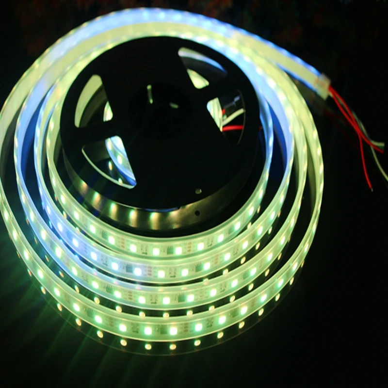 KZKRSR WS2811 Светодиодная лента 5 м 60 светодиодов/м ws2811 IC 5050 RGB DC12V Белый/Черный PCB