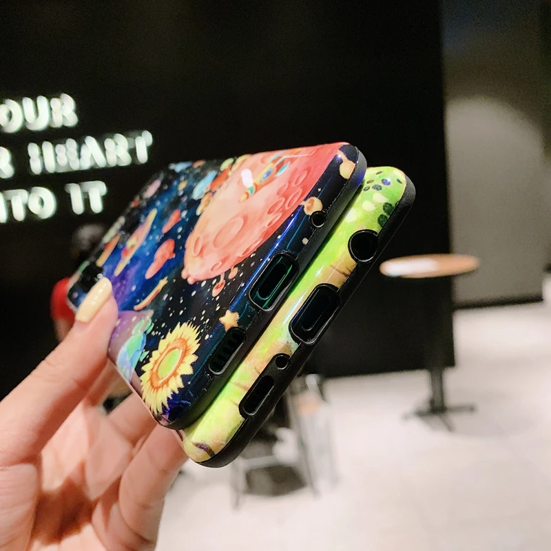 Чехол LANCHE для Xiaomi Redmi Note 7 Pro мягкий силиконовый чехол телефона Blu-Ray planet Space mi 8 9 se 6X