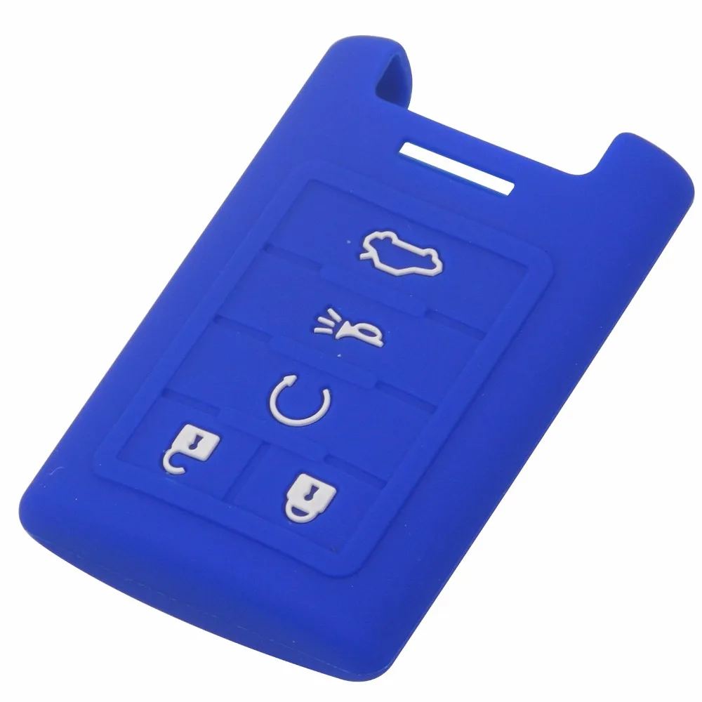 jingyuqin 5 Buttons Silicone Car Key Case Cover Styling For Cadilac ATS SRX DTS CTS STS XTS Chevrolet Smart Remote Case|car key case cover|key for