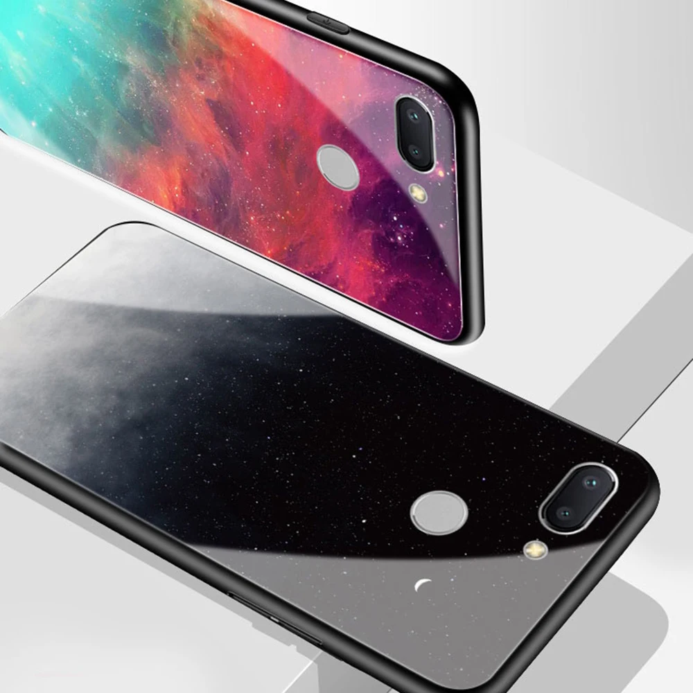 Eqvvol чехол из закаленного стекла для Xiaomi mi 8 9 Lite 6 5 A1 A2 mi x 2s Max 3 чехол для Red mi Note 5 5A 6 7 Pro Чехол с изображением звездного неба