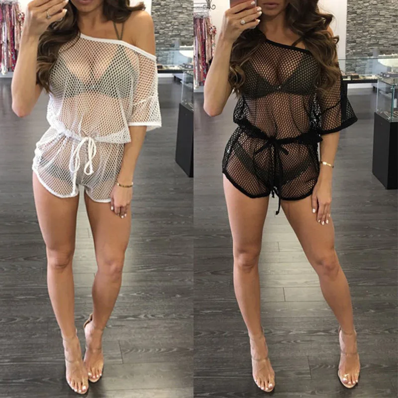 Горячая новинка 2017 летний женский сексуальный сетчатый вязаный крючком пляжный