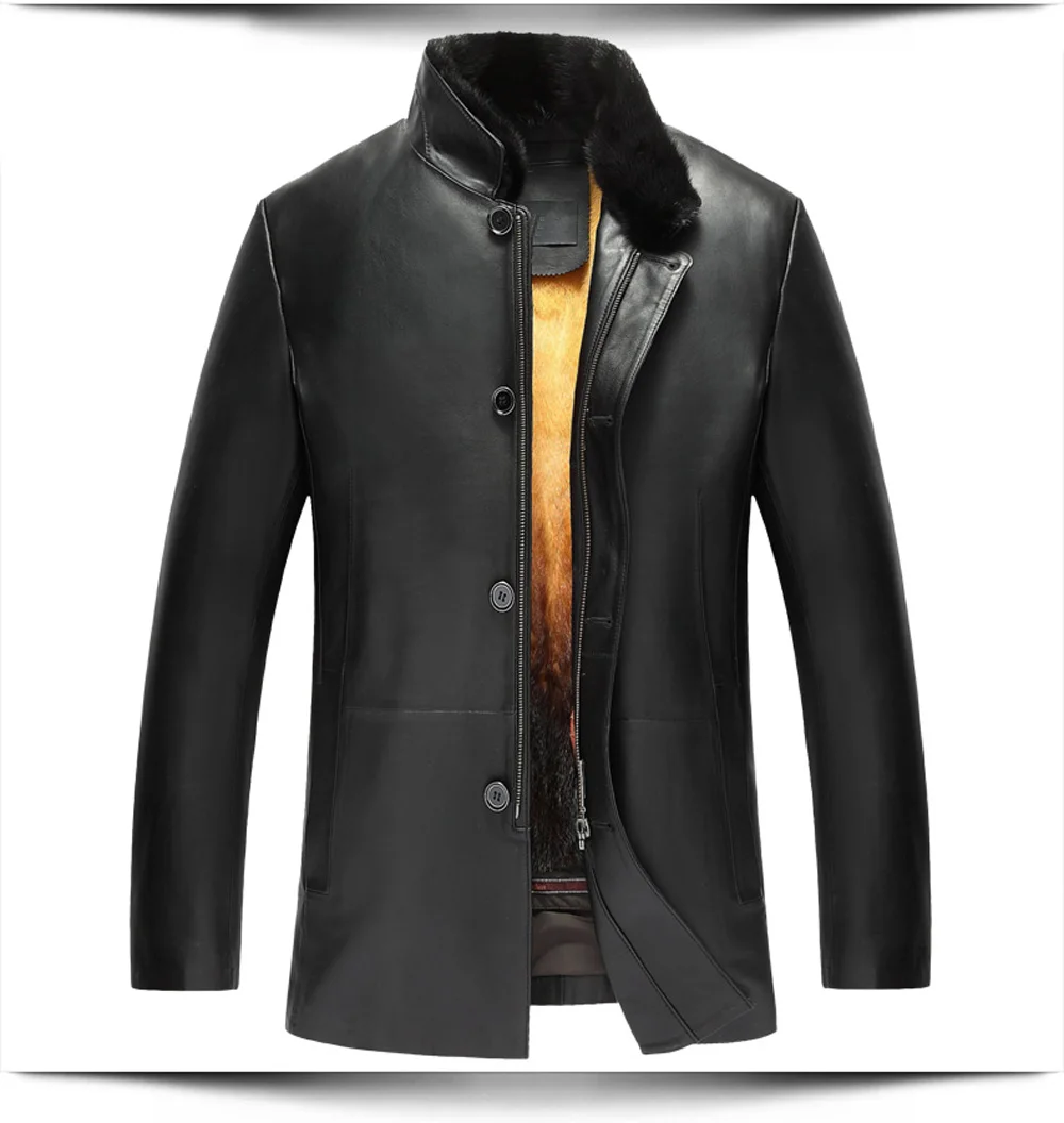 Мужское пальто из меха норки куртка овечьей кожи парки со съемной подкладкой