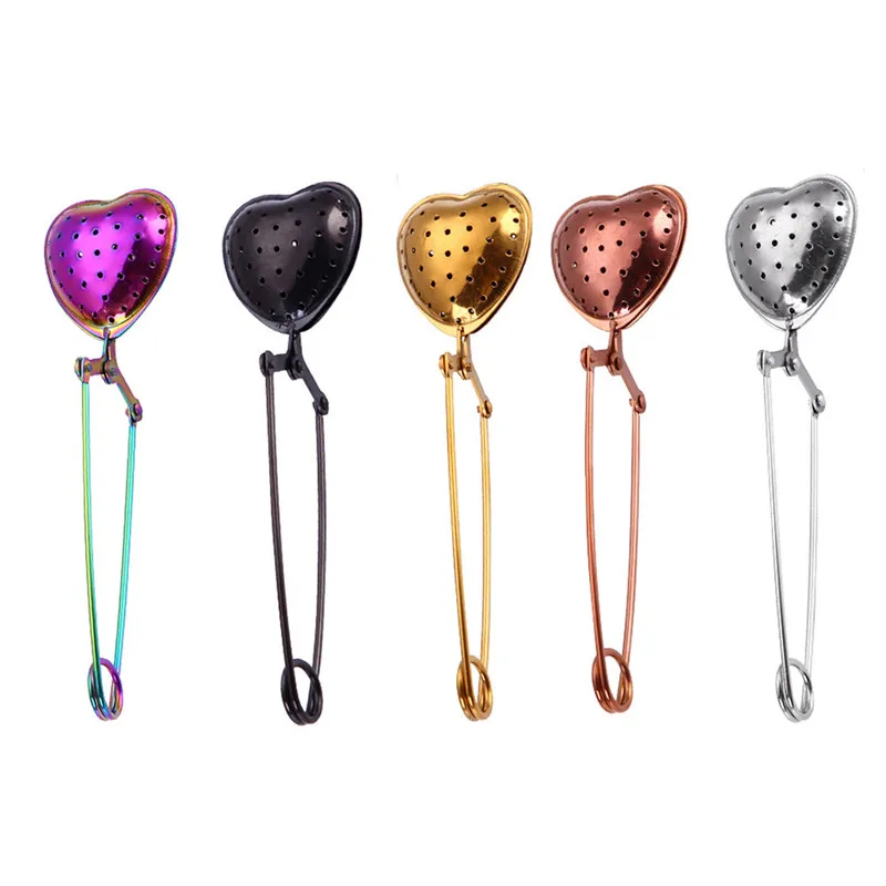 Hot Heart ShapePractical Snap Stainless Steel Mesh Tea Ball Infuser Strainer Filter with Handle | Дом и сад