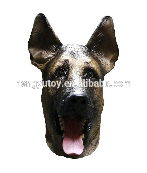 

Adult Realistic Animal Christmas New Year Costume Latex Stepherd Dog Mask