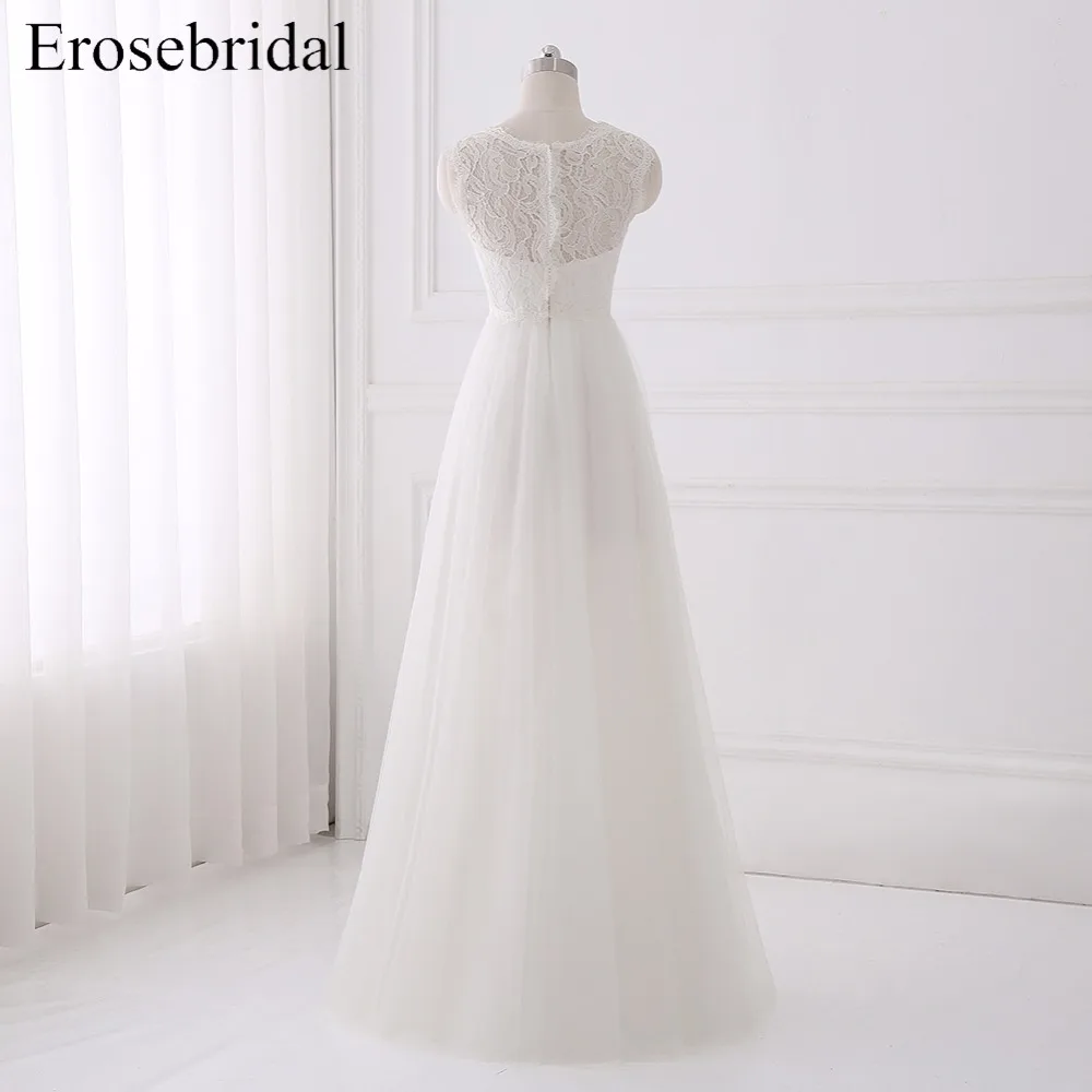 2018 богемное свадебное платье es Erosrbridal простое трапециевидной формы кружевной лиф