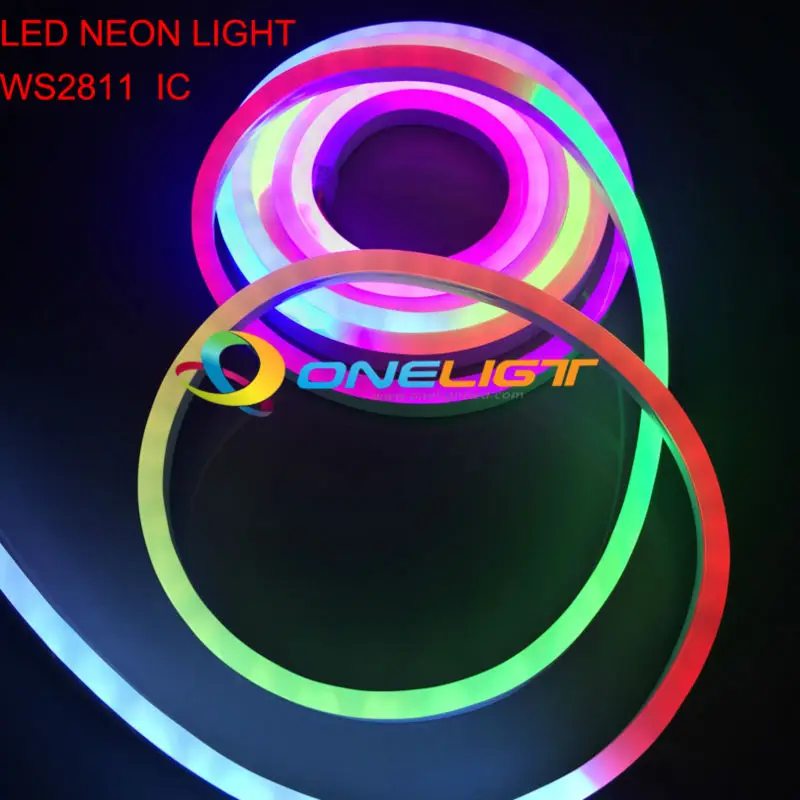 Водонепроницаемый RGB светодиодный неоновый светильник WS2811 IC LED Гибкая неоновая