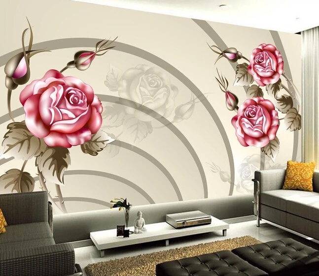 3D обои с цветами на заказ настенные водонепроницаемые в стиле ретро изображением