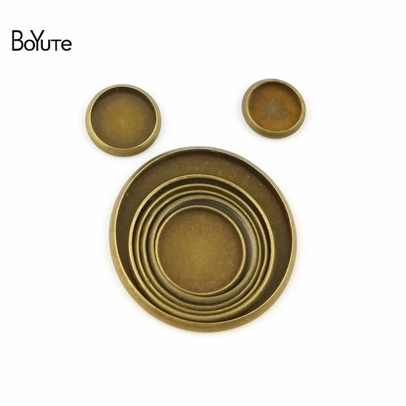 BoYuTe (100 шт./лот) Круглый Кабошон 8 мм 10 12 14 16 18 20 25 база из старинной бронзы Diy пустой