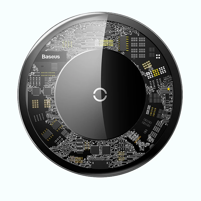 Беспроводное зарядное устройство Baseus Qi для iPhone 11 Pro Max X, стеклянная панель, беспроводная зарядная панель для samsung S9, беспроводная зарядная панель - Цвет: Transparent