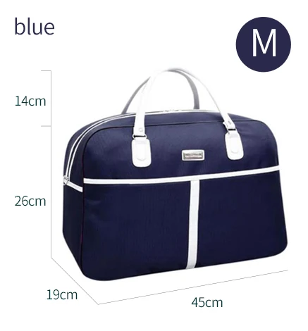 M blue Женские сумки для путешествий из ткани Оксфорд, водонепроницаемые, вместительные, модная сумка, женская сумка для путешествий T734, дорожная сумка для женщин на выходные - Цвет: M blue