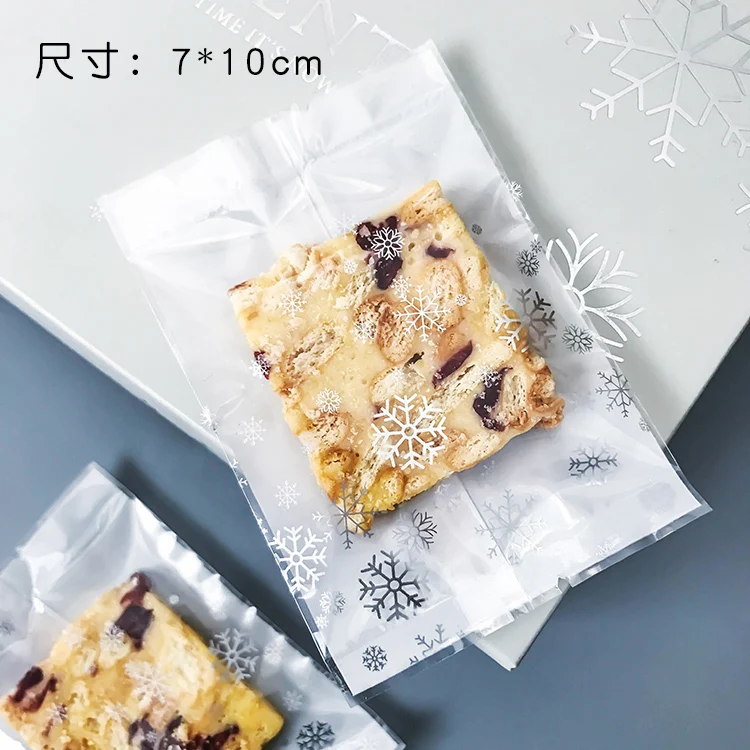 300 шт. Снежинка термосварочные мешок Рождество Cookie Конфеты подарочная упаковка мешок