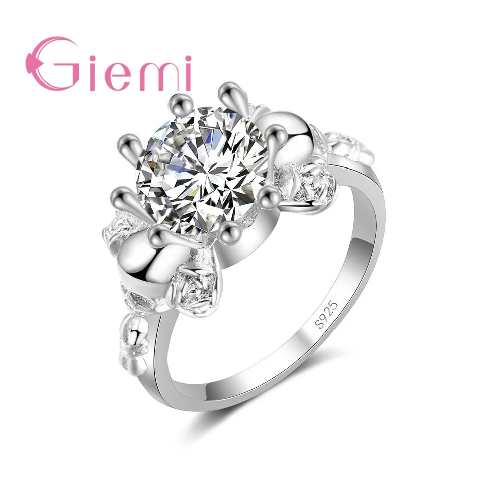 

High Quality 925 Sterling Silver irregular Shape Zircon Romantic Novel Ring Women Anniversary Emotion Best Choice Gift