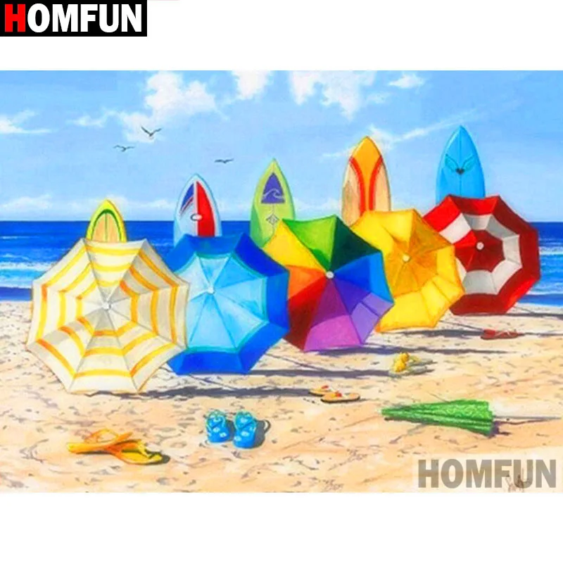 Алмазная 5d-картина HOMFUN Пляж по морю вышивка крестиком с полными