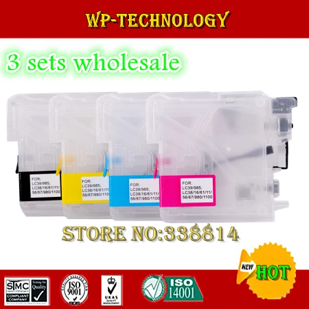

[3sets wholesale] Empty Refill cartridge suit for LC39 LC985 ,suit for Brother DCP-J125/J315W/J515W ; MFC-J265W/J410/J415W/J220
