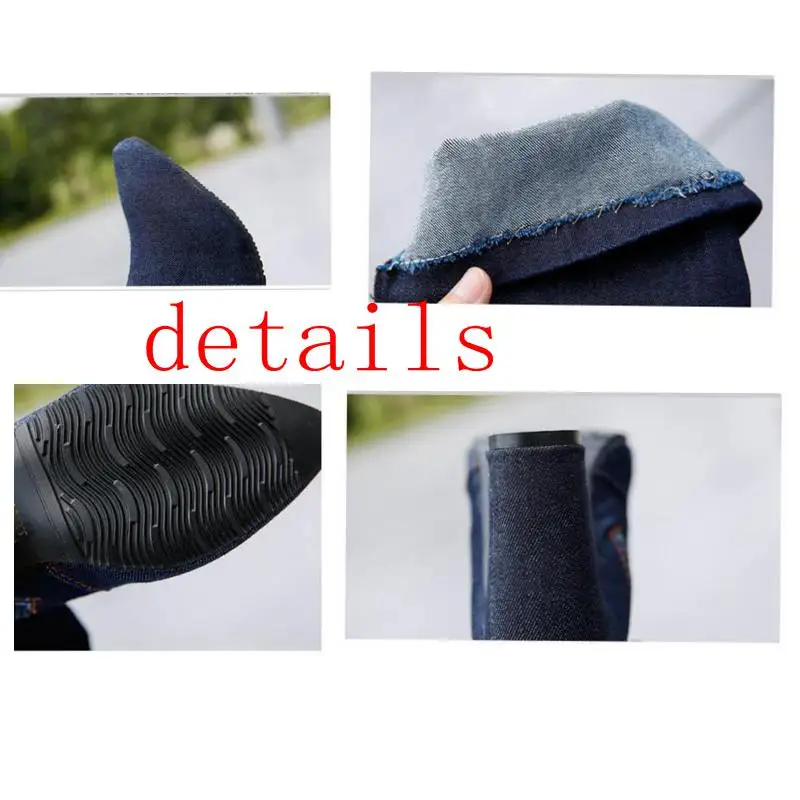 ASILETO джинсовые женские эластичные вечерние сапоги до колена на молнии