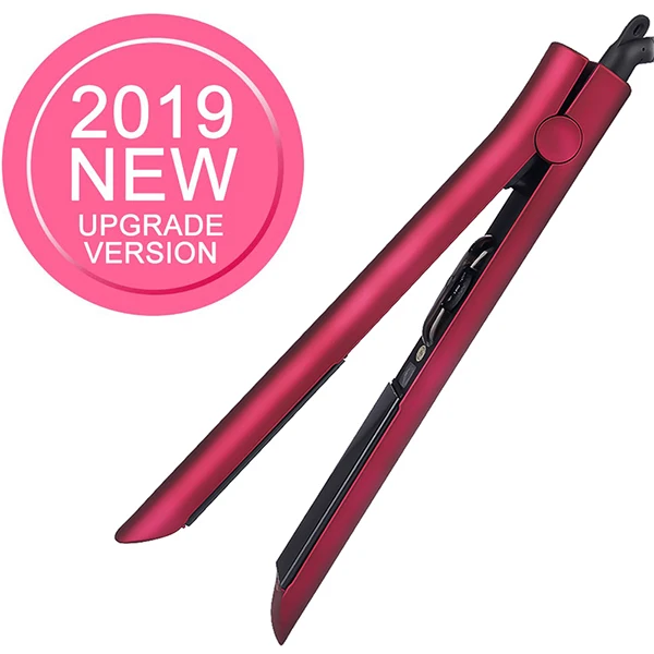 Red new version CHJ 2 в 1 правки и керлинг Flat Iron светодио дный Дисплей Турмалин Керамика плиты Ионные выпрямитель для волос Утюг Инструменты для укладки утюжок для волос - Цвет: Red new version