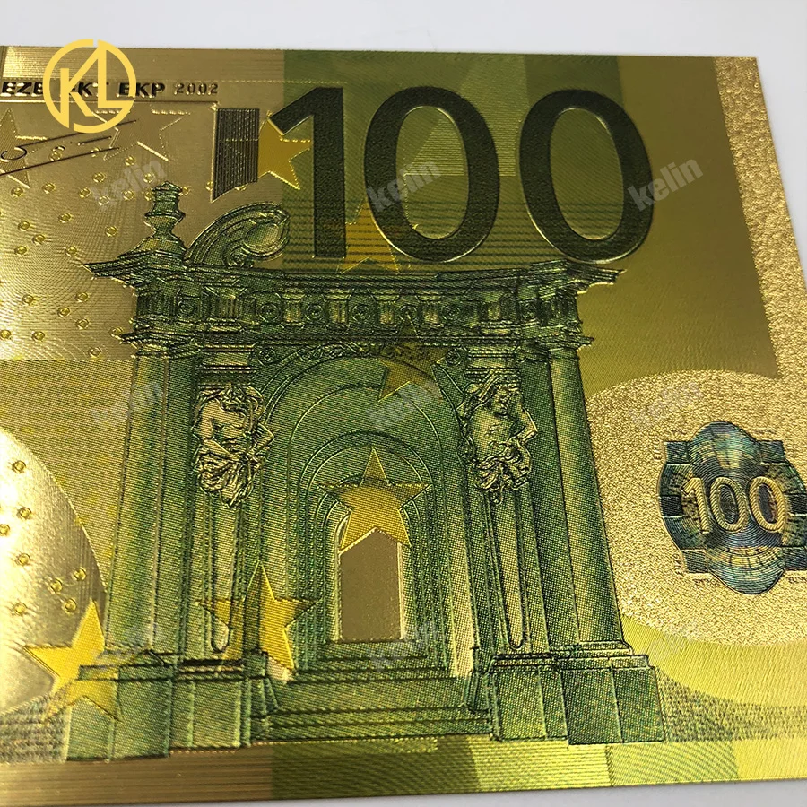 10 шт/партия цветные евро банкноты Реплика 100 евро банкноты Позолоченные банкноты в 24K позолоченные деньги для сбора