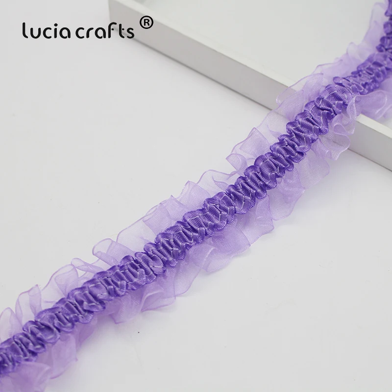 

Lucia Crafts 2/8Y 40 мм эластичный кружевной атлас органза лента отделка Ткань кружево для одежды аксессуары U0201