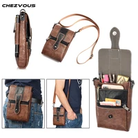 chezvous 6 3 universal pu leather fashion phone bag shoulder pocket wallet pouch case waist belt bag for iphone 7 6 plus 8 6s