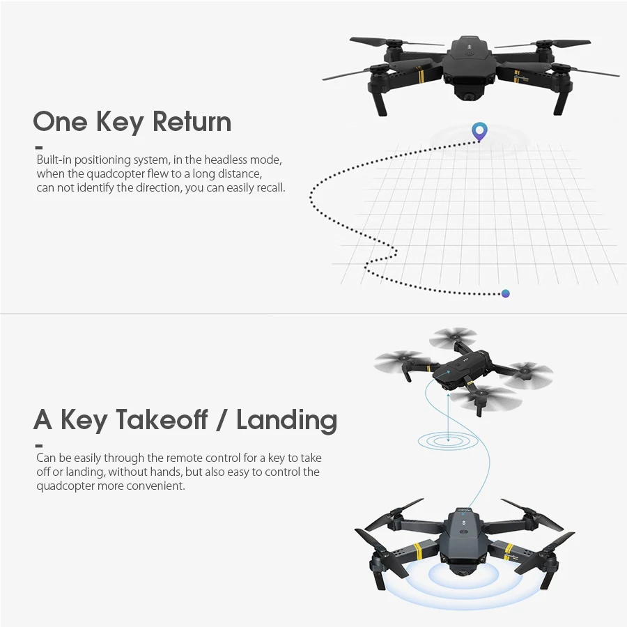 Eachine E58 wifi FPV с широкоугольной HD камерой Режим высокой фиксации складной рычаг RC Квадрокоптер RTF VS VISUO XS809HW