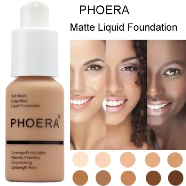 Phoera Perfect beauty 30 мл Жидкая основа для лица Мягкая матовая длинная одежда контроль
