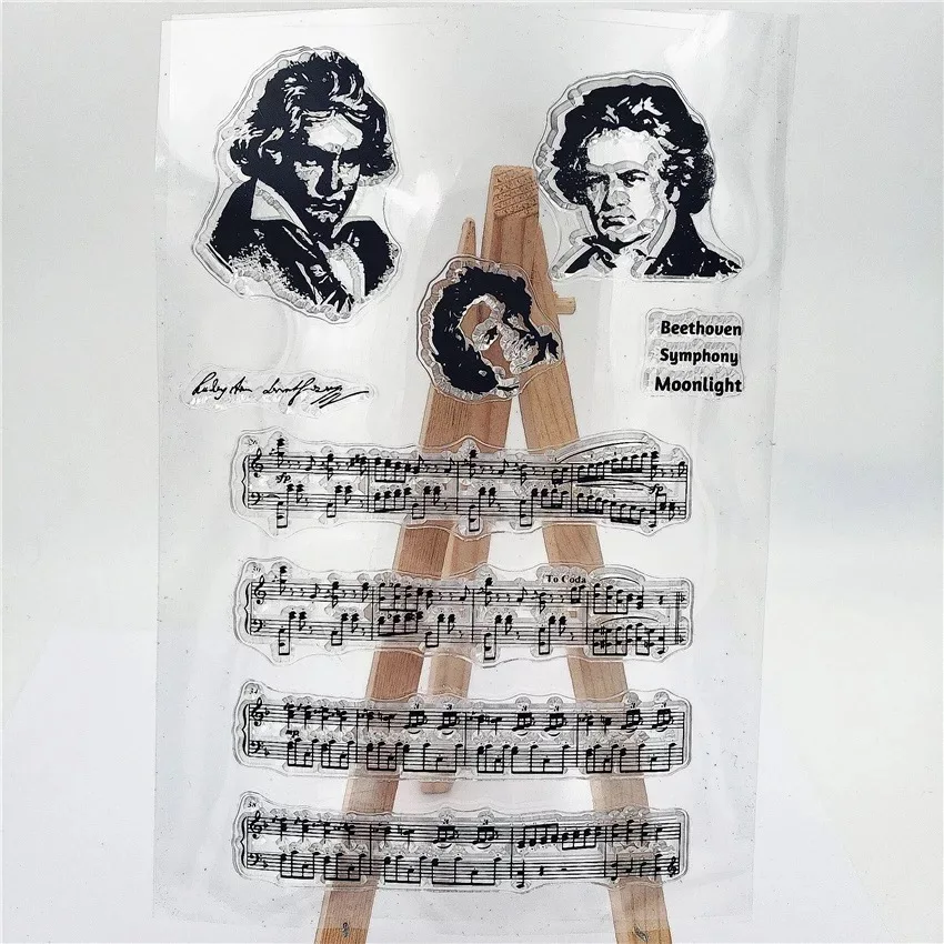 Бетховен музыкальный писатель прозрачные штампы/печать для скрапбукинга