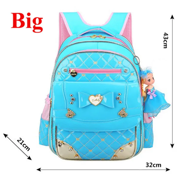 Coolbaby модные школьные рюкзаки детские школьные сумки Высокое качество PU рюкзак для девочек, сумка для книг в пределах 1-3-6 Класс школьный D342 - Цвет: Big blue