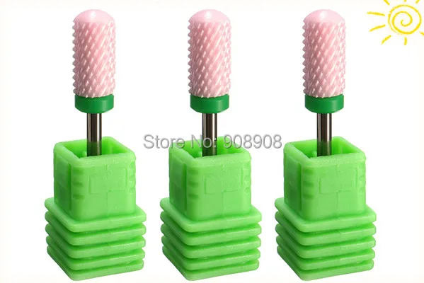 Насадка насадка в форме бочонка розовая керамическая для маникюра и педикюра |