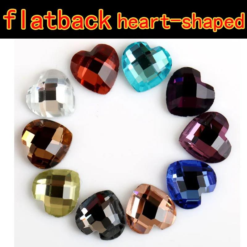 

2018 HOT !! Heart Champagne color Crystal Glass Stones HotFix FlatBack Rhinestones