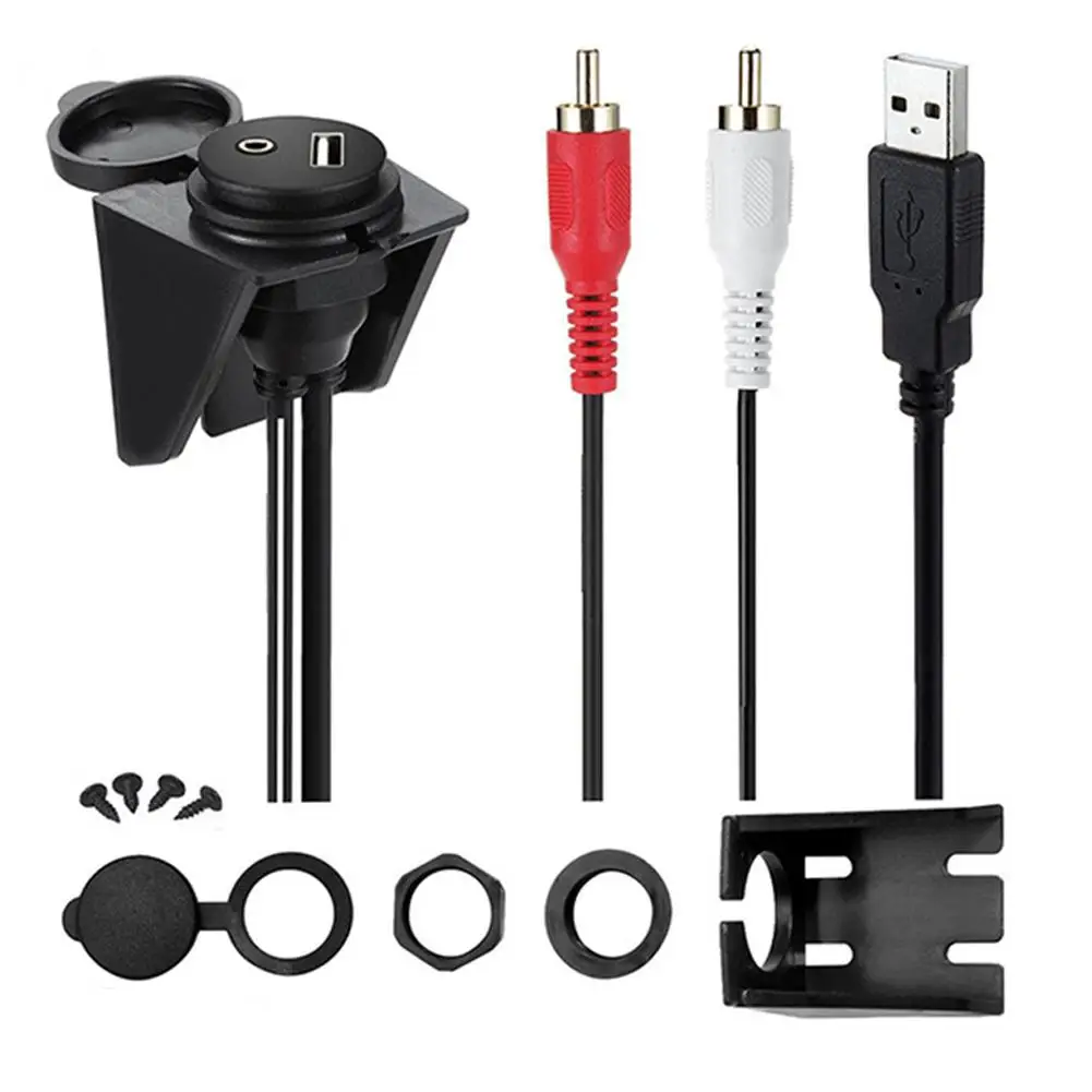 AUX автомобильный аудио видео кабель 2RCA зарядка от мужчин до женщин удлинитель 1 м