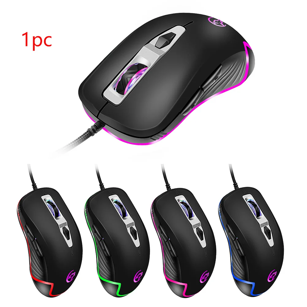 3 Color Game Breathing Lamp Mouse DPI Computer Accessories Multifunction Gaming USB Mute Wired High Speed Ergonomic | Компьютеры и