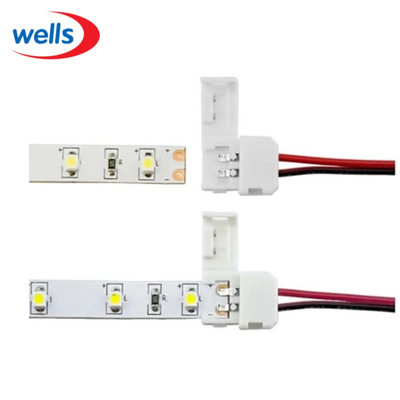 100 шт./лот 8 мм 2 контактный разъем светодиодный PCB для одноцветной светодиодной