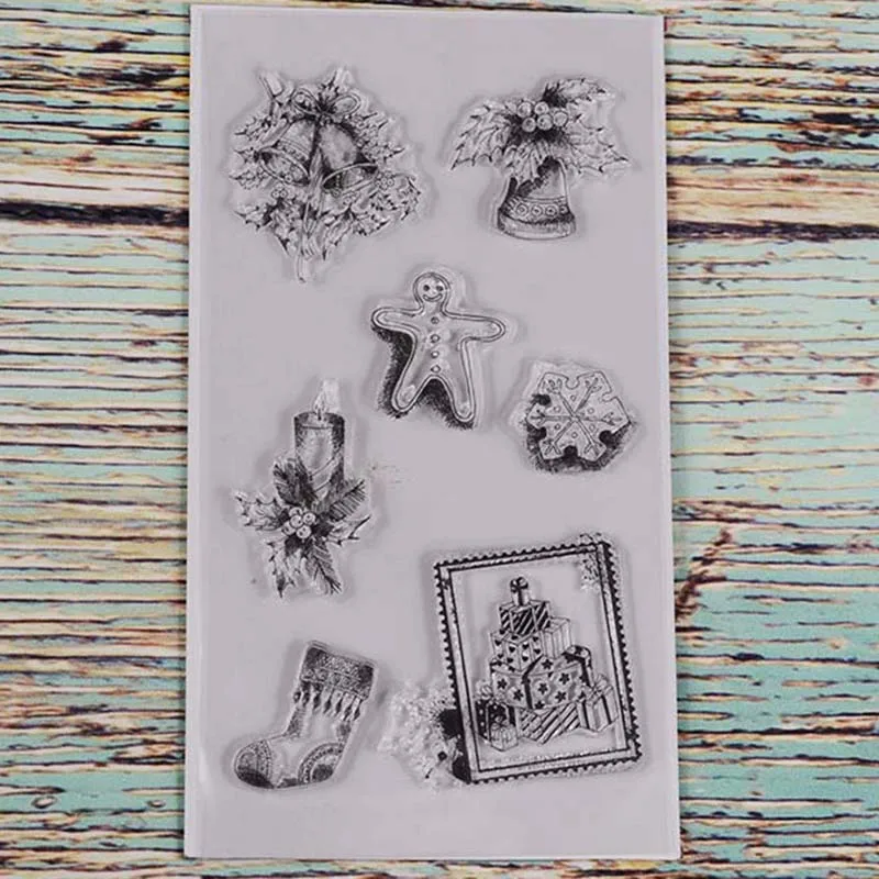 Рождественские свечи прозрачный Штамп для DIY скрапбукинга/изготовления