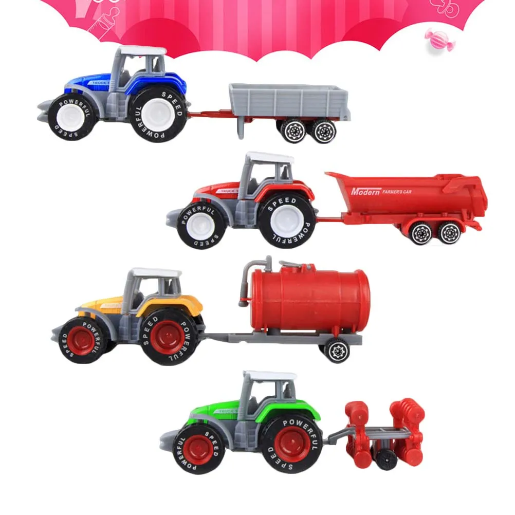 Фермерский трактор 4 шт. модель автомобиля инженерная симуляция грузовик игрушки