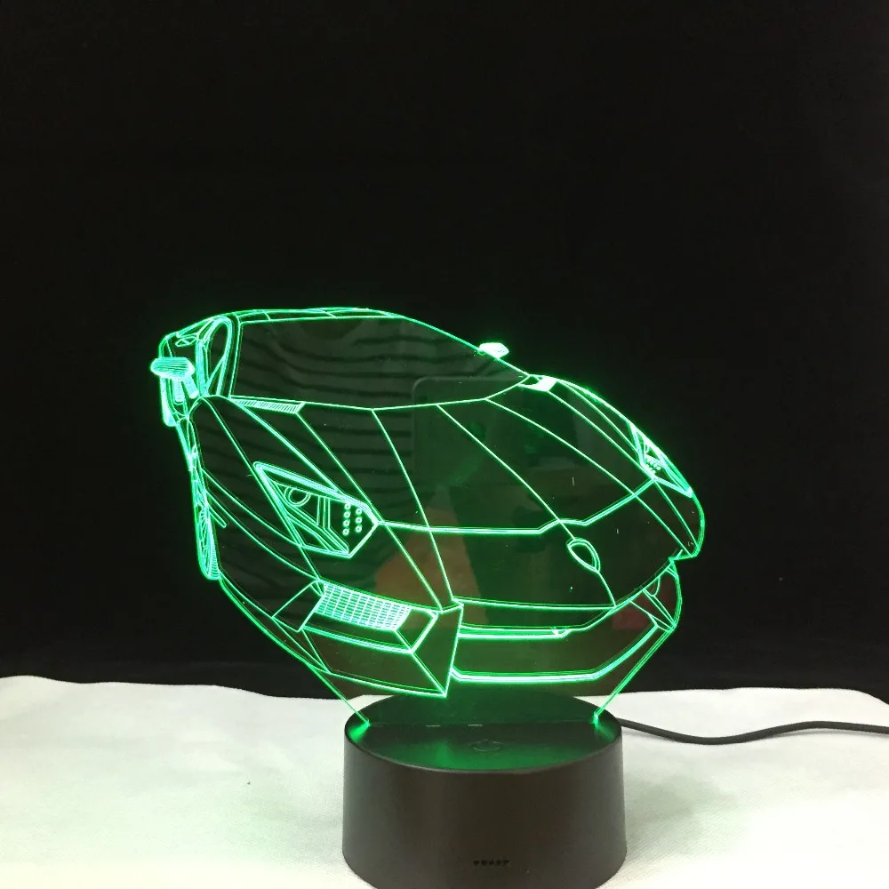 3d светодиодный светильник для спортивного автомобиля с цветным постепенным