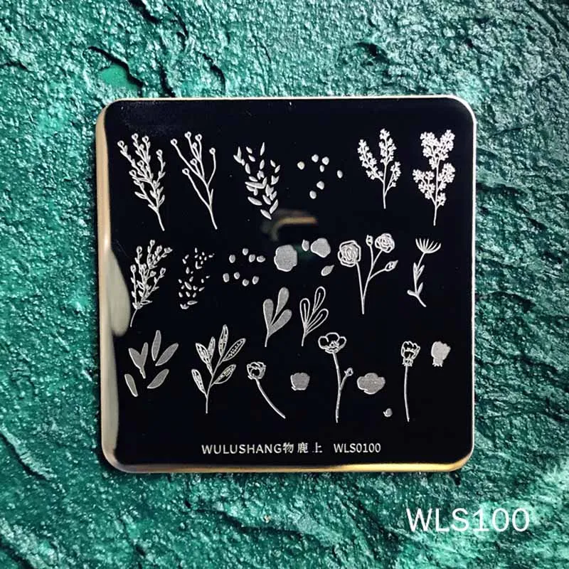 WLS100 Новые пластины для штамповки ногтей WULUSHANG квадратные пластины для ногтей из нержавеющей стали 6*6 см изображения для дизайна ногтей Konad штампы маникюрные для красоты - Цвет: WLS100