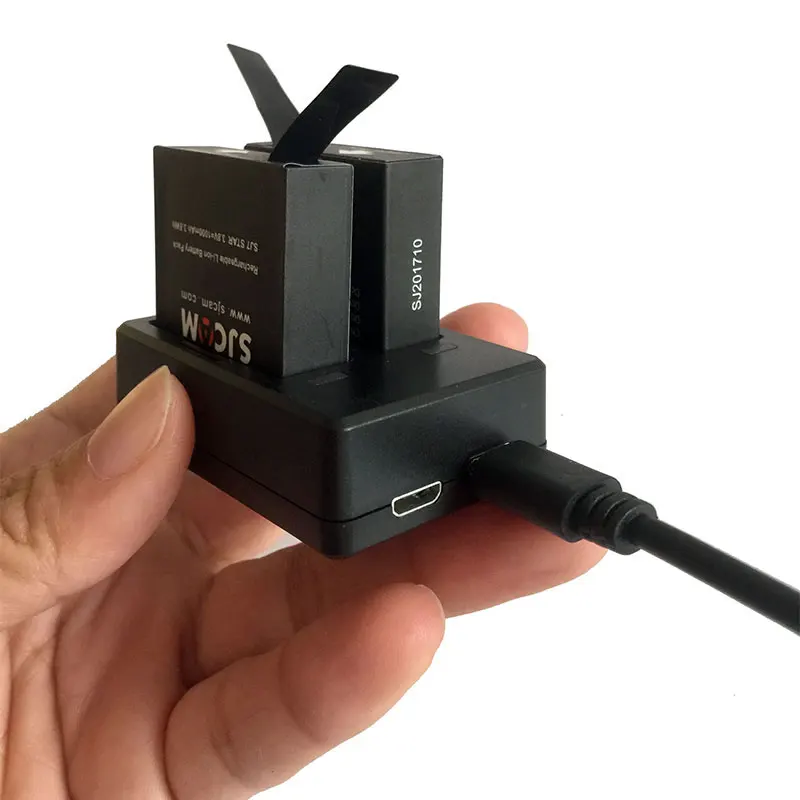 SJCAM SJ7 Star двойное зарядное устройство+ 2 шт SJCAM батареи 1000 мАч литий-ионная аккумуляторная батарея для SJCam SJ7 экшн-камеры