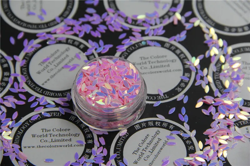 ZMLF 18 удивительные блестки Длинные Рисовые формы розовые цвета для нейл арта или