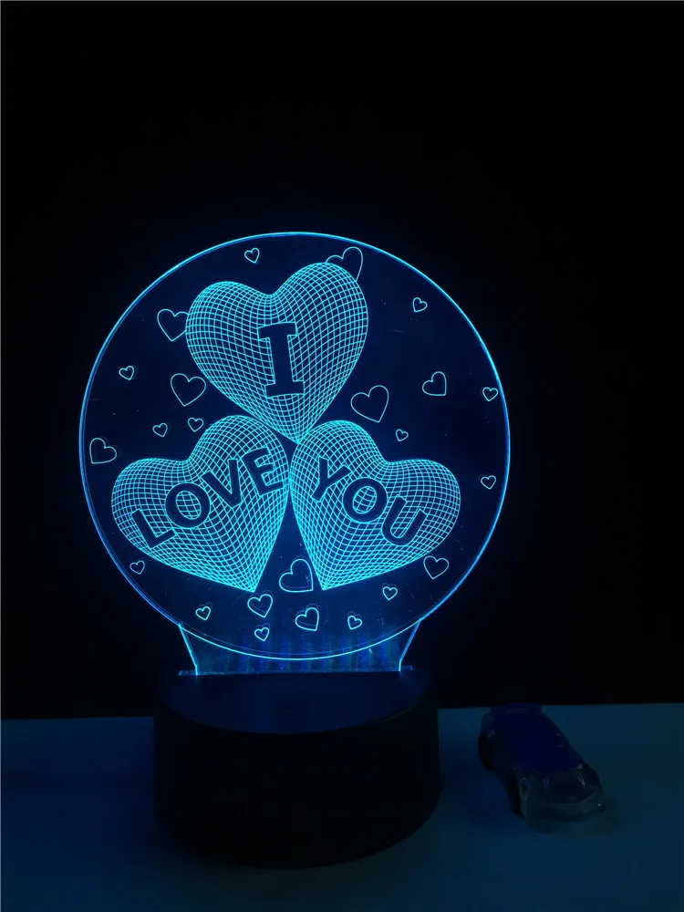 Я люблю тебя Сладкий Любовник Сердце шар 3D светодиодный LED USB лампа Романтический декоративные красочные ночник подруга подарок День Матери