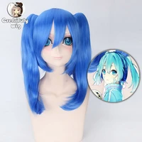 2019 new top project mekakucity actors enomoto takane blue cosplay wig synthetic hair costume party wigs with double ponytails