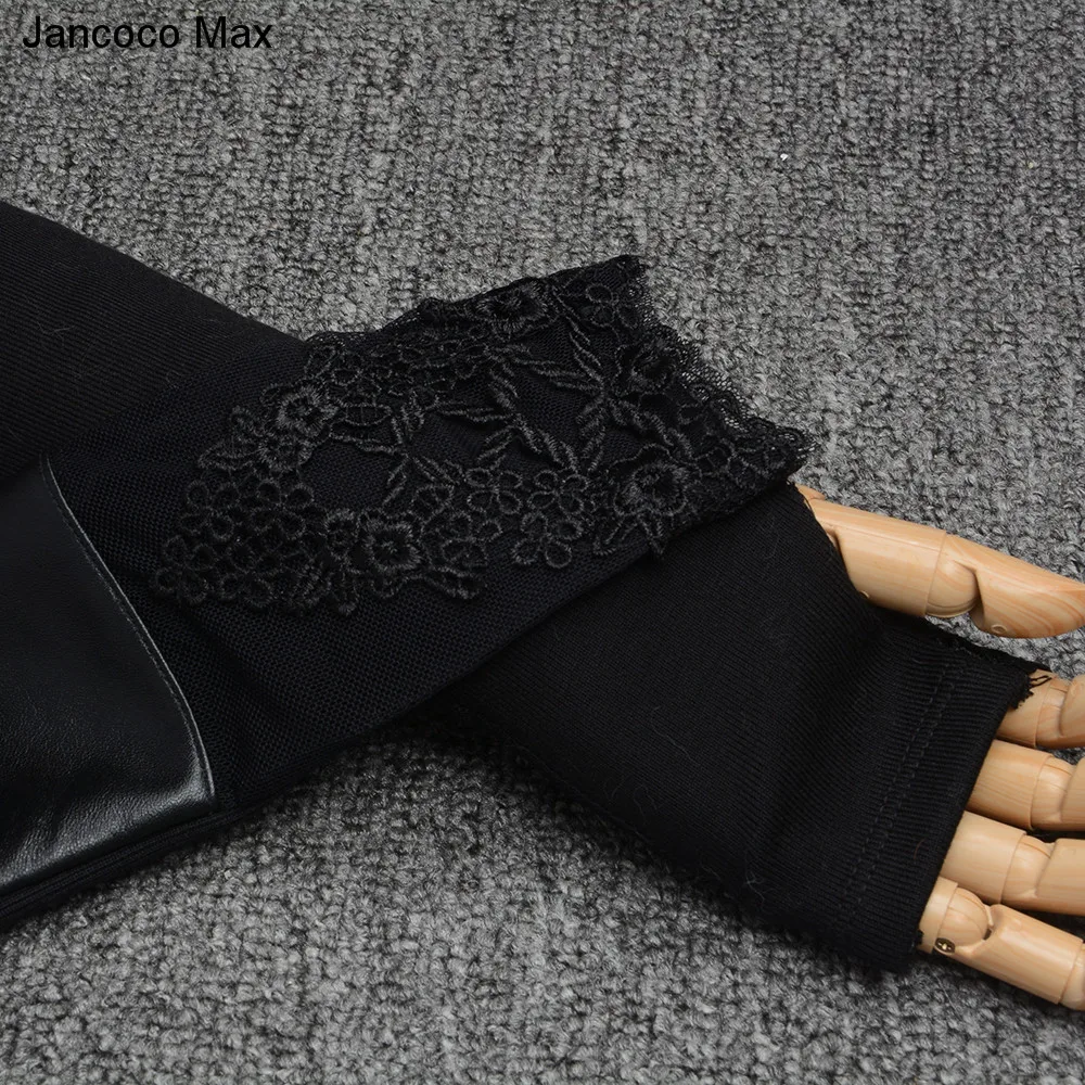 Jancoco Max модные дизайнерские женские длинные из натуральной овечьей кожи кружевные перчатки вечерние рукавицы S2066