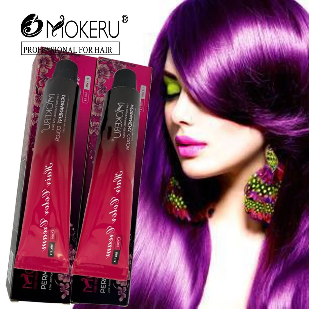 

Mokeru 1pc Professional Using Colour Grey Silver Purple Hair Color Dye Cream Natural Dying Permanent Paint For Hairdye