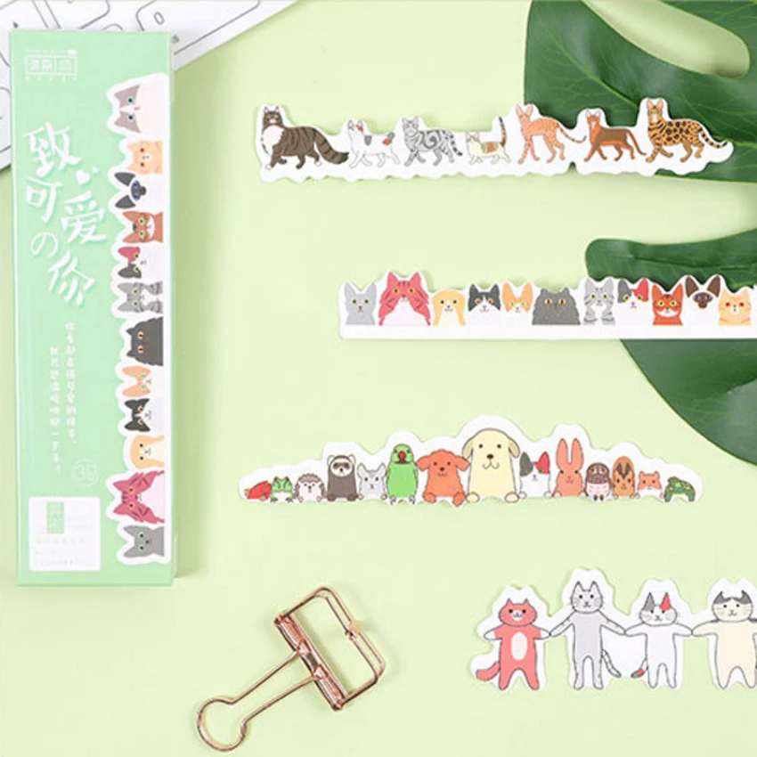 30 шт./упак. милые Мультяшные животные закладки Канцтовары Kawaii Детские Канцтовары Школьные принадлежности