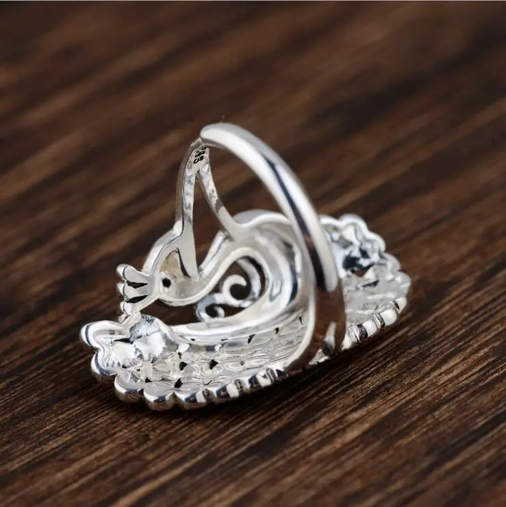 Женское кольцо с павлином Lengkea Винтажное из стерлингового серебра 925 пробы