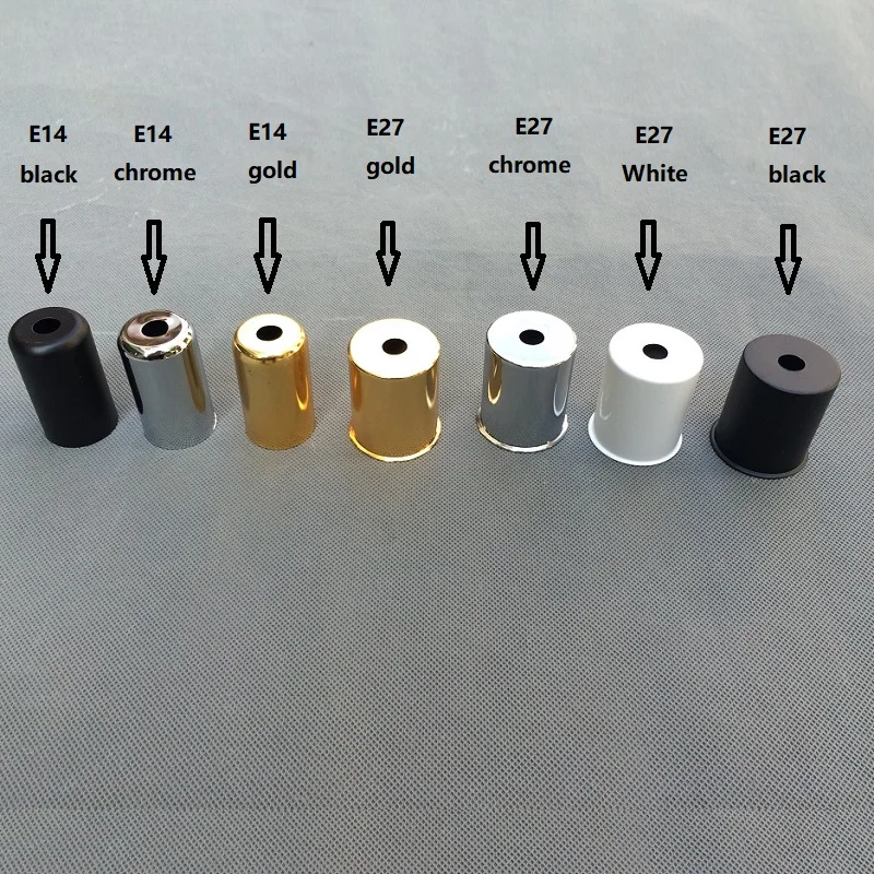 10 шт./лот золото/хром/черный/белый металлический абажур для лампы E14/E27 держатель