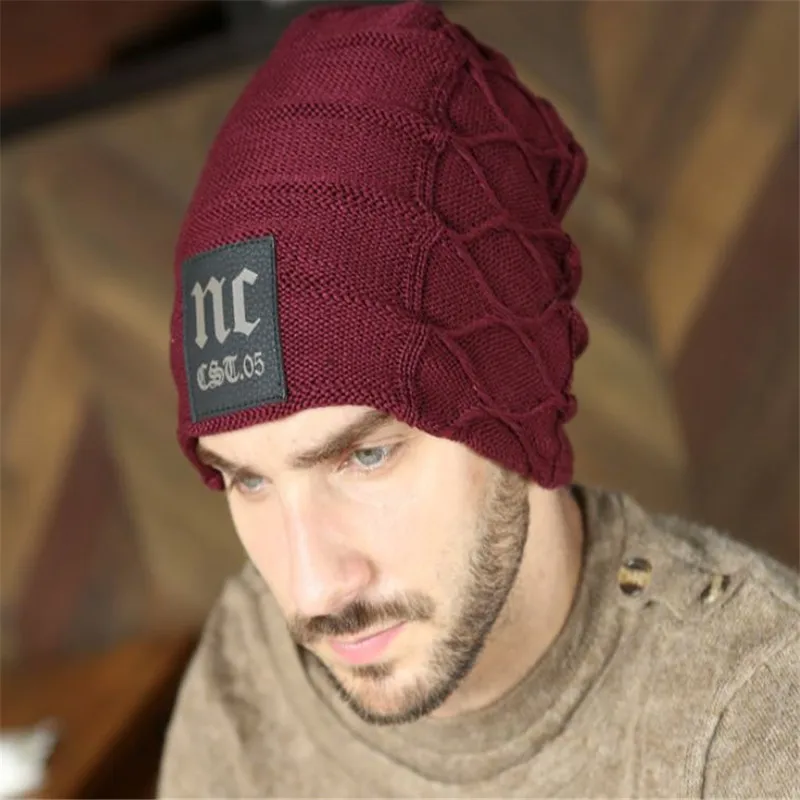 2016 модная шерстяная шапка Мужская Уличная теплая зимняя вязаная уличная