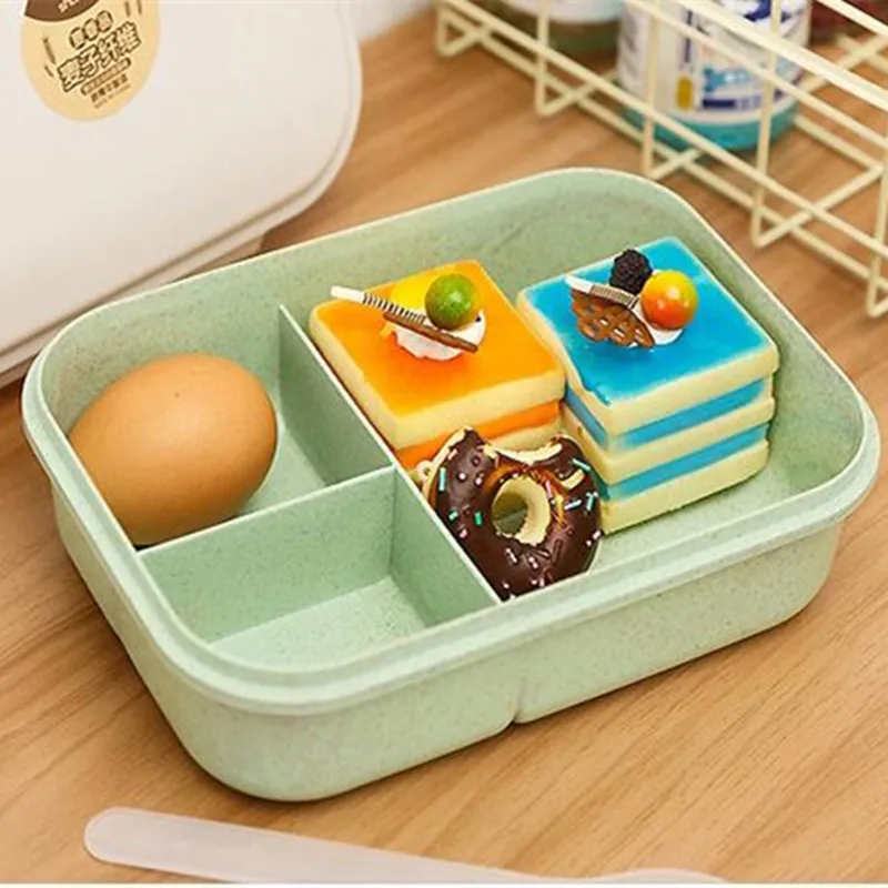 Ланч-бокс Пшеничная солома микроволновая посуда Bento Box качественная натуральная 3